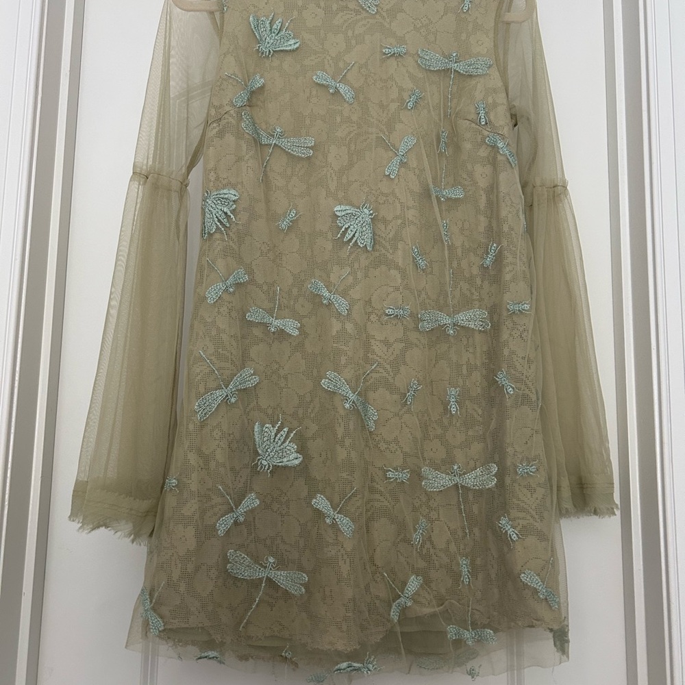 Urban Outfitters Cream Lace Dress/ kimich blue